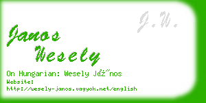 janos wesely business card